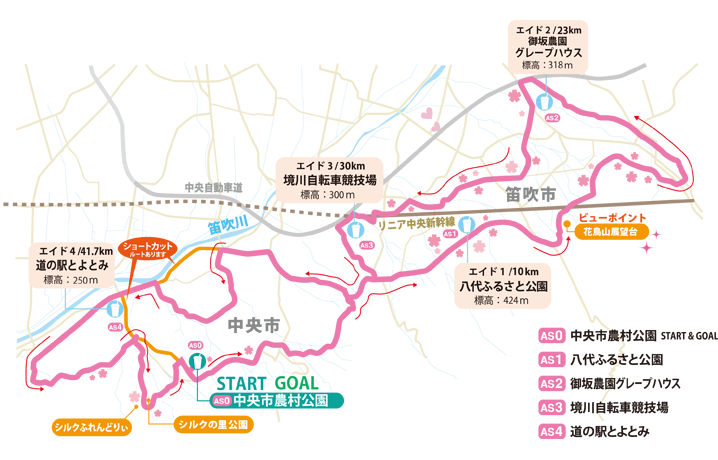 桃と桜のサイクリング～リニアライドやまなし中央～山梨県中央市にて 